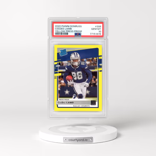 2020 Panini Donruss #306 Ceedee Lamb - Yellow Press Proof (PSA 10 GEM MINT)
