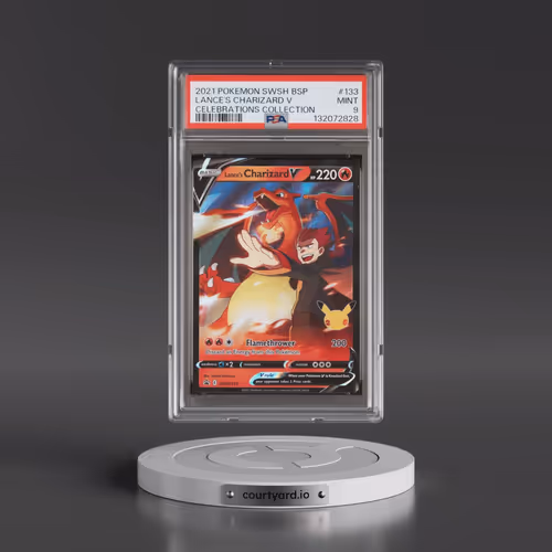 2021 Pokémon Swsh Black Star Promo #133 Lance's Charizard V - Holo Celebrations Collection (PSA 9 MI