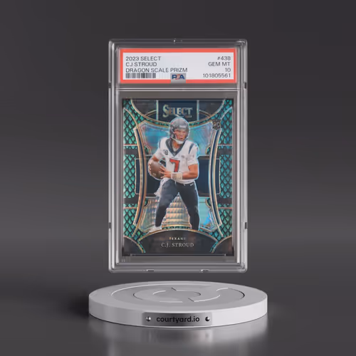 2023 Panini Select #438 CJ Stroud - Dragon Scale Prizm (PSA 10 GEM MINT)