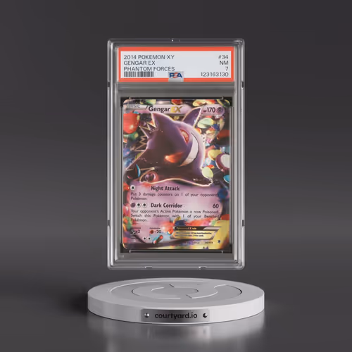 2014 Pokémon XY Phantom Forces #34 Gengar EX - Holo (PSA 7 NM)
