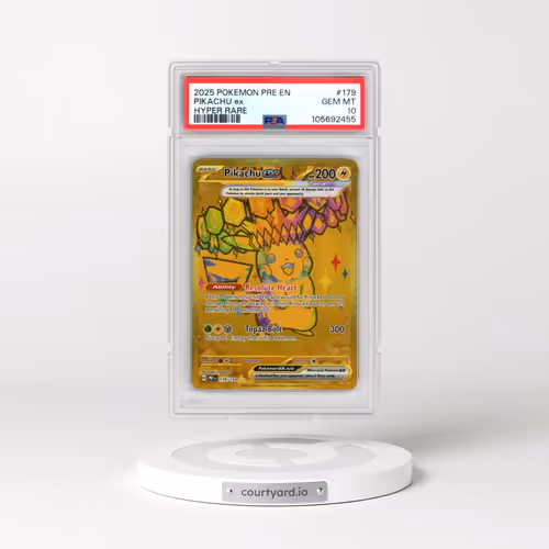 2025 Pokémon Pre EN-Prismatic Evolutions #179 Pikachu EX - Holo Hyper Rare (PSA 10 GEM MINT)