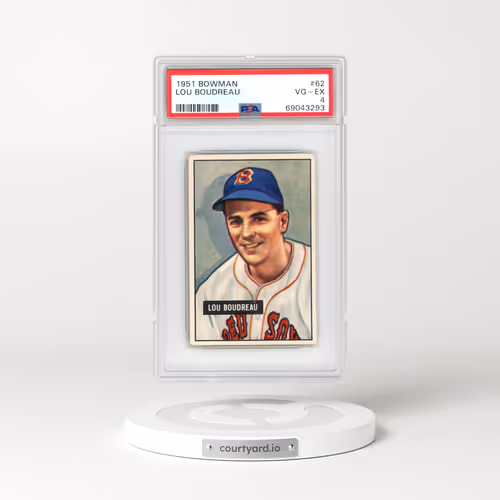 1951 Bowman #62 Lou Boudreau (PSA 4 VG-EX)