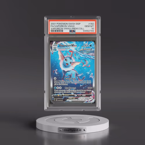 2021 Pokémon Swsh Black Star Promo #182 Vaporeon Vmax - Full Art Vaporeon Vmax Premium Collection (P