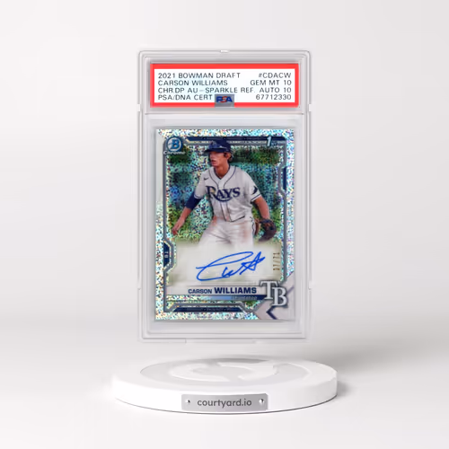2021 Bowman Draft Chrome Draft Pick Autographs #CDACW Carson Williams - Sparkle Refractor (PSA 10 GE