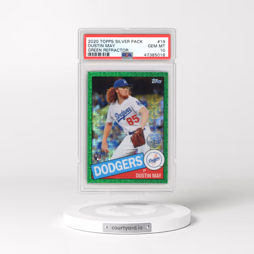 2020 Topps Silver Pack 1985 Chrome Promo #19 Dustin May - Green Refractor (PSA 10 GEM MINT)
