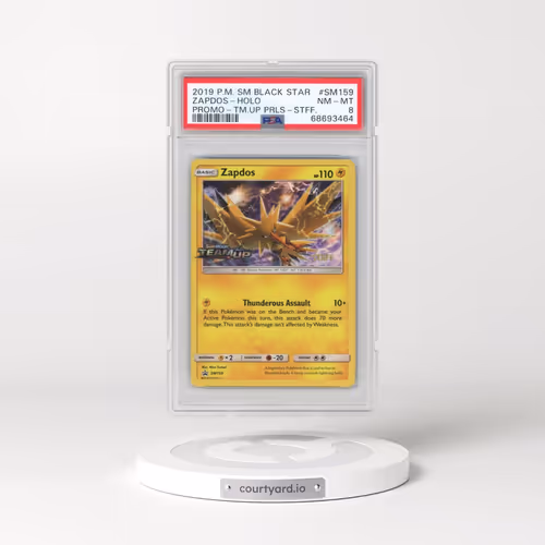 2019 Pokémon SM Black Star Promo #SM159 Zapdos - Holo Team Up Prerelease-Staff (PSA 8 NM-MT)