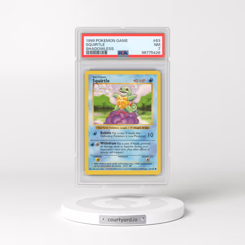 1999 Pokémon Game #63 Squirtle - Shadowless (PSA 7 NM)