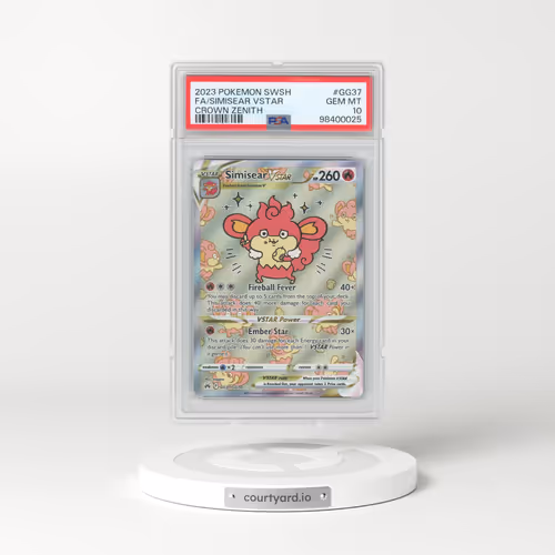 2023 Pokémon Sword and Shield Crown Zenith #GG37 Simisear Vstar - Full Art (PSA 10 GEM MINT)