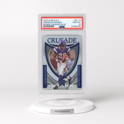 2007 Leaf Rookies & Stars Rookie Crusade #RC-19 Adrian Peterson - Blue (PSA 10 GEM MINT)