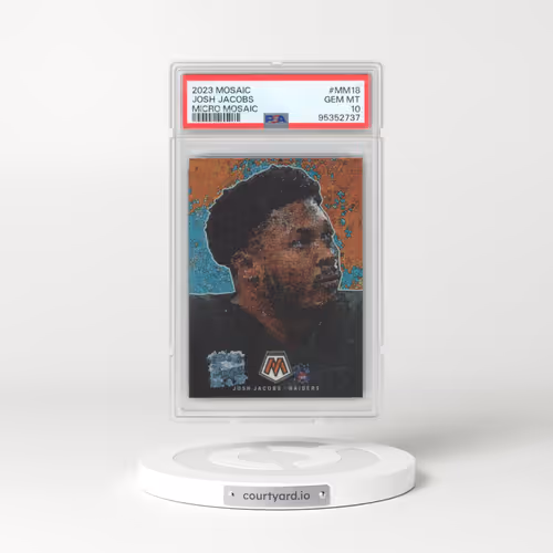 2023 Panini Mosaic Micro Mosaic #MM18 Josh Jacobs (PSA 10 GEM MINT)