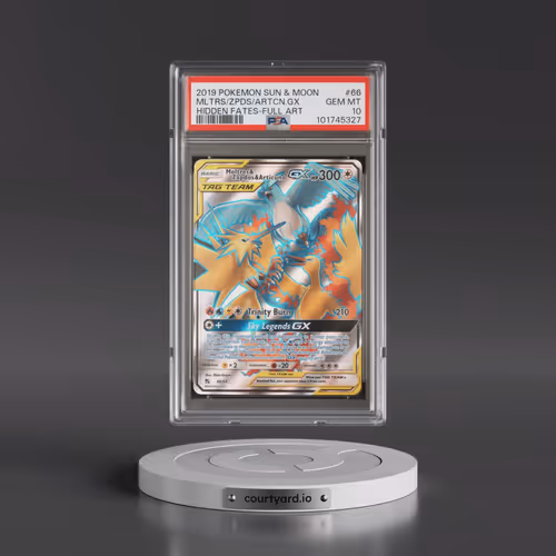 2019 Pokémon Sun & Moon Hidden Fates #66 Moltres & Zapdos & Articuno GX - Holo Full Art (PSA 10 GEM