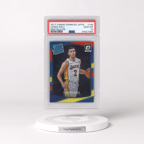 2017 Panini Donruss Optic #199 Lonzo Ball - Red/Yellow (PSA 10 GEM MINT)
