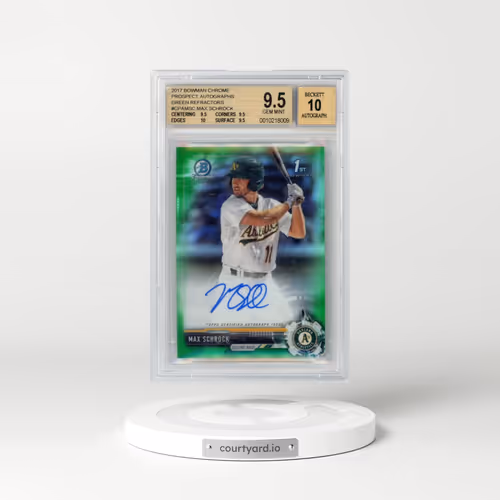 2017 Bowman Chrome Prospect Autographs Green Refractors #CPAMSC Max Schrock (BGS 9.5 GEM MINT)
