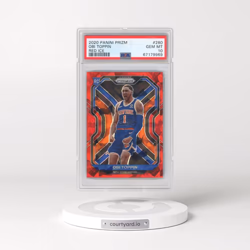 2020 Panini Prizm #280 Obi Toppin - Red Ice (PSA 10 GEM MINT)