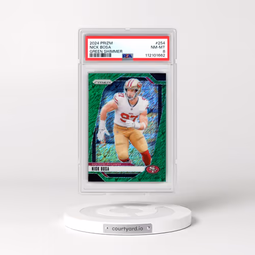 2024 Panini Prizm #254 Nick Bosa - Green Shimmer (PSA 8 NM-MT)