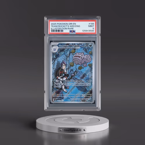 2025 Pokémon Dri EN-Destined Rivals #199 Team Rocket's Weezing - Illustration Rare (PSA 9 MINT)