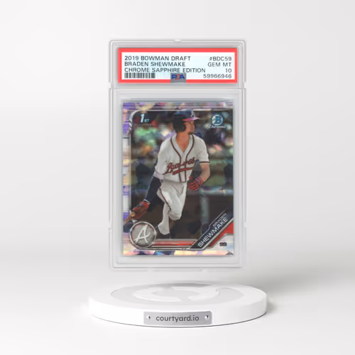 2019 Bowman Draft Chrome Sapphire Edition #BDC59 Braden Shewmake (PSA 10 GEM MINT)