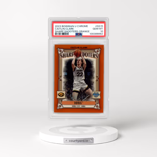 2023 Bowman University Chrome Sharp Shooters #SS15 Caitlin Clark - Orange (PSA 10 GEM MINT)