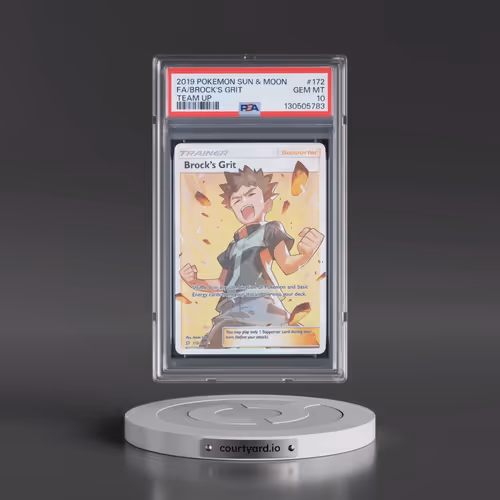 2019 Pokémon Sun & Moon Team Up #172 Brock's Grit - Full Art (PSA 10 GEM MINT)