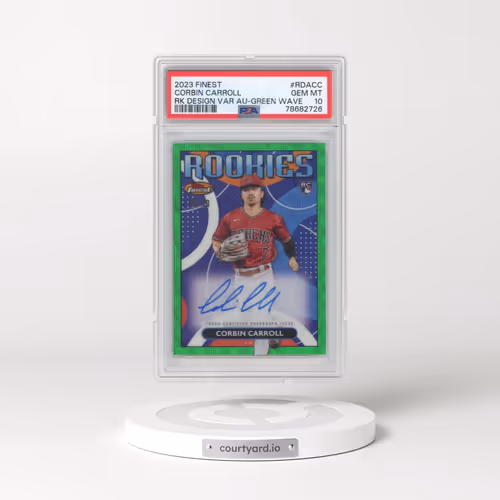 2023 Topps Finest Finest Rookies Design Variation Autographs #RDACC Corbin Carroll - Green Wave (PSA