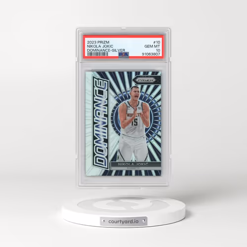 2023 Panini Prizm Dominance #10 Nikola Jokic - Silver Prizm (PSA 10 GEM MINT)