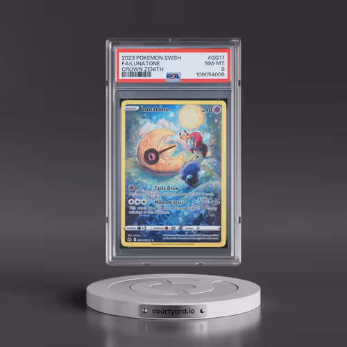 2023 Pokémon Sword and Shield Crown Zenith #GG11 Lunatone - Full Art (PSA 8 NM-MT)