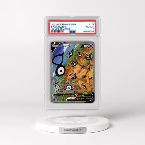 2022 Pokémon Sword & Shield Silver Tempest #177 Unown V - Holo Full Art (PSA 8 NM-MT)