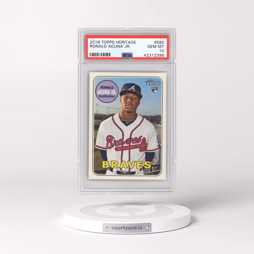 2018 Topps Heritage #580 Ronald Acuna Jr. (PSA 10 GEM MINT)