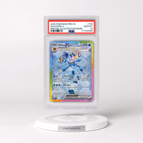 2025 Pokémon Pre EN-Prismatic Evolutions #150 Glaceon EX - Holo Special Illustration Rare (PSA 10 GE