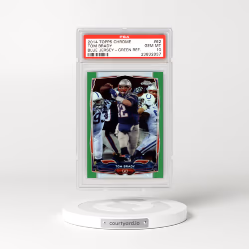 2014 Topps Chrome #62 Tom Brady - Blue Jersey-Green Refractor (PSA 10 GEM MINT)