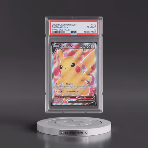 2020 Pokémon Sword & Shield Vivid Voltage #170 Pikachu V - Holo Full Art (PSA 10 GEM MINT)