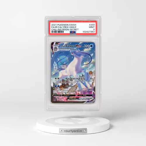 2021 Pokémon Sword & Shield Chilling Reign #203 Ice Rider Calyrex Vmax - Full Art Secret (PSA 9 MINT)