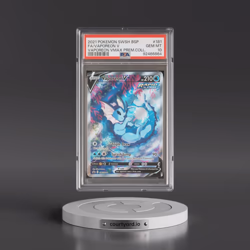 2021 Pokémon Swsh Black Star Promo #181 Vaporeon V - Holo Full Art Vaporeon Vmax Premium Collection