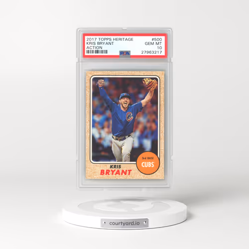 2017 Topps Heritage #500 Kris Bryant - Action (PSA 10 GEM MINT)