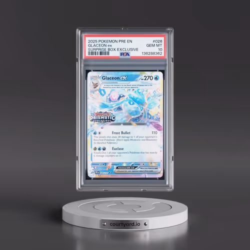2025 Pokémon Pre EN-Prismatic Evolutions #026 Glaceon EX - Holo Surprise Box Exclusive (PSA 10 GEM M