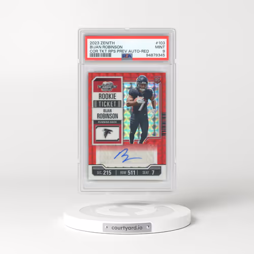 2023 Panini Zenith Contenders Optic Rookie Ticket Rps Preview Autographs #103 Bijan Robinson - Red (PSA 9 MINT)