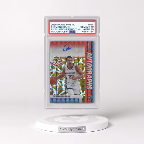 2020 Panini Mosaic Rookie Autographs Mosaic #DES Desmond Bane - Fusion Red & Yellow (PSA 10 GEM MINT