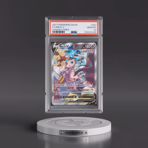 2021 Pokémon Sword & Shield Fusion Strike #251 Mew V - Holo Full Art (PSA 10 GEM MINT)