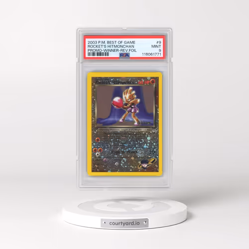 2003 Pokémon Best of Game Promo #9 Rocket's Hitmonchan - Reverse Foil Winner (PSA 9 MINT)