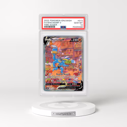 2022 Indonesian Time Gazer #73 Machamp V - Full Art Holo (PSA 10 GEM MINT)