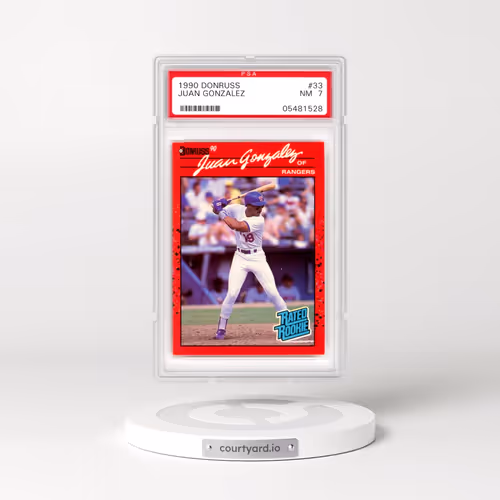 1990 Donruss #33 Juan Gonzalez - Reverse Negative (PSA 7 NM)