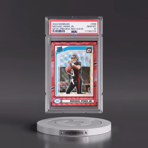 2024 Panini Donruss #308 Michael Penix Jr. - Optic Preview-Red Wave (PSA 10 GEM MINT)
