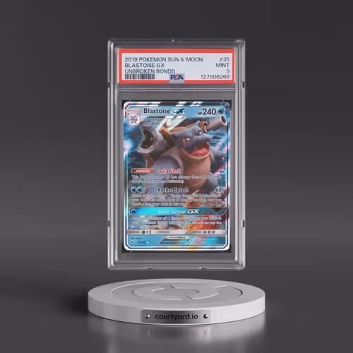 2019 Pokémon Sun & Moon Unbroken Bonds #35 Blastoise GX - Holo (PSA 9 MINT)