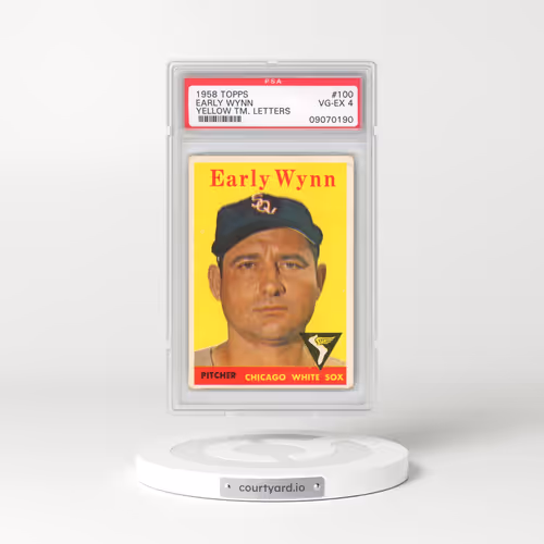 1958 Topps #100 Early Wynn - Yellow TM. Letters (PSA 4 VG-EX)