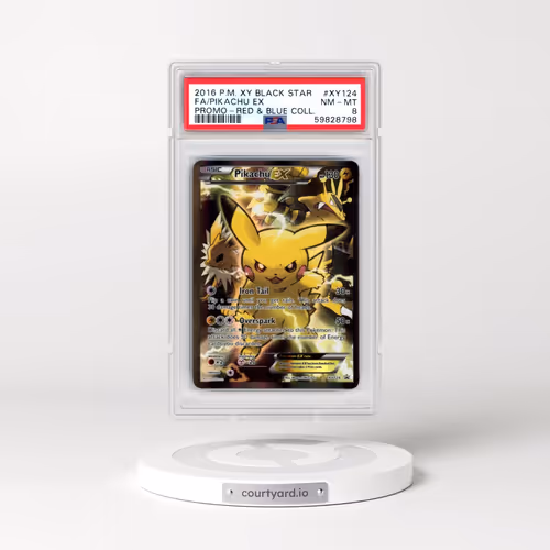 2016 Pokémon XY Black Star Promo #XY124 Pikachu EX - Holo Full Art Red & Blue Collection (PSA 8 NM-M
