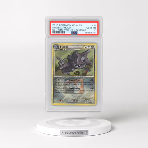 2010 Pokémon Heartgold & Soulsilver Unleashed #24 Steelix - Holo Crosshatch-2011 Pokemon League (PSA