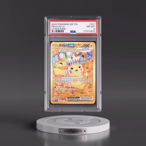 2024 Pokémon Ssp EN-Surging Sparks #247 Pikachu EX - Holo Hyper Rare (PSA 8 NM-MT)