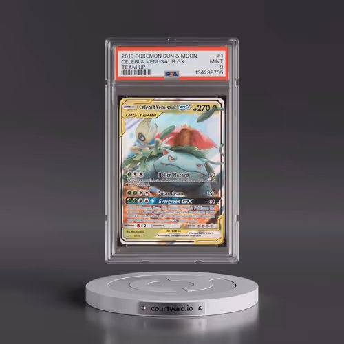 2019 Pokémon Sun & Moon Team Up #1 Celebi & Venusaur GX - Holo (PSA 9 MINT)