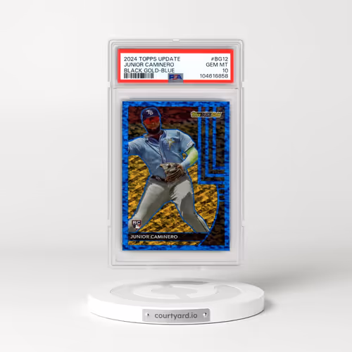 2024 Topps Update Topps Black Gold #BG12 Junior Caminero - Blue (PSA 10 GEM MINT)