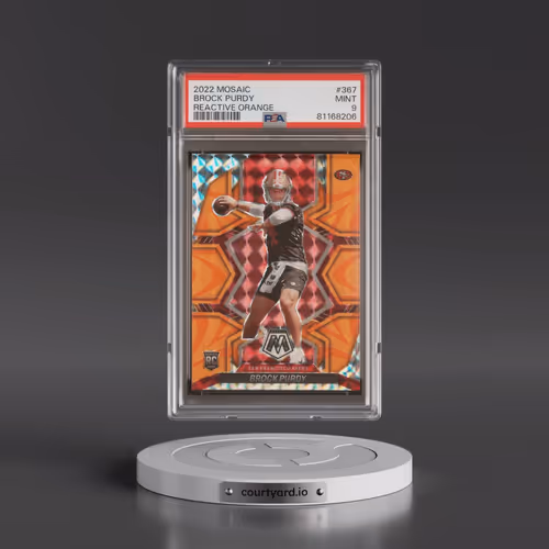 2022 Panini Mosaic #367 Brock Purdy - Reactive Orange (PSA 9 MINT)